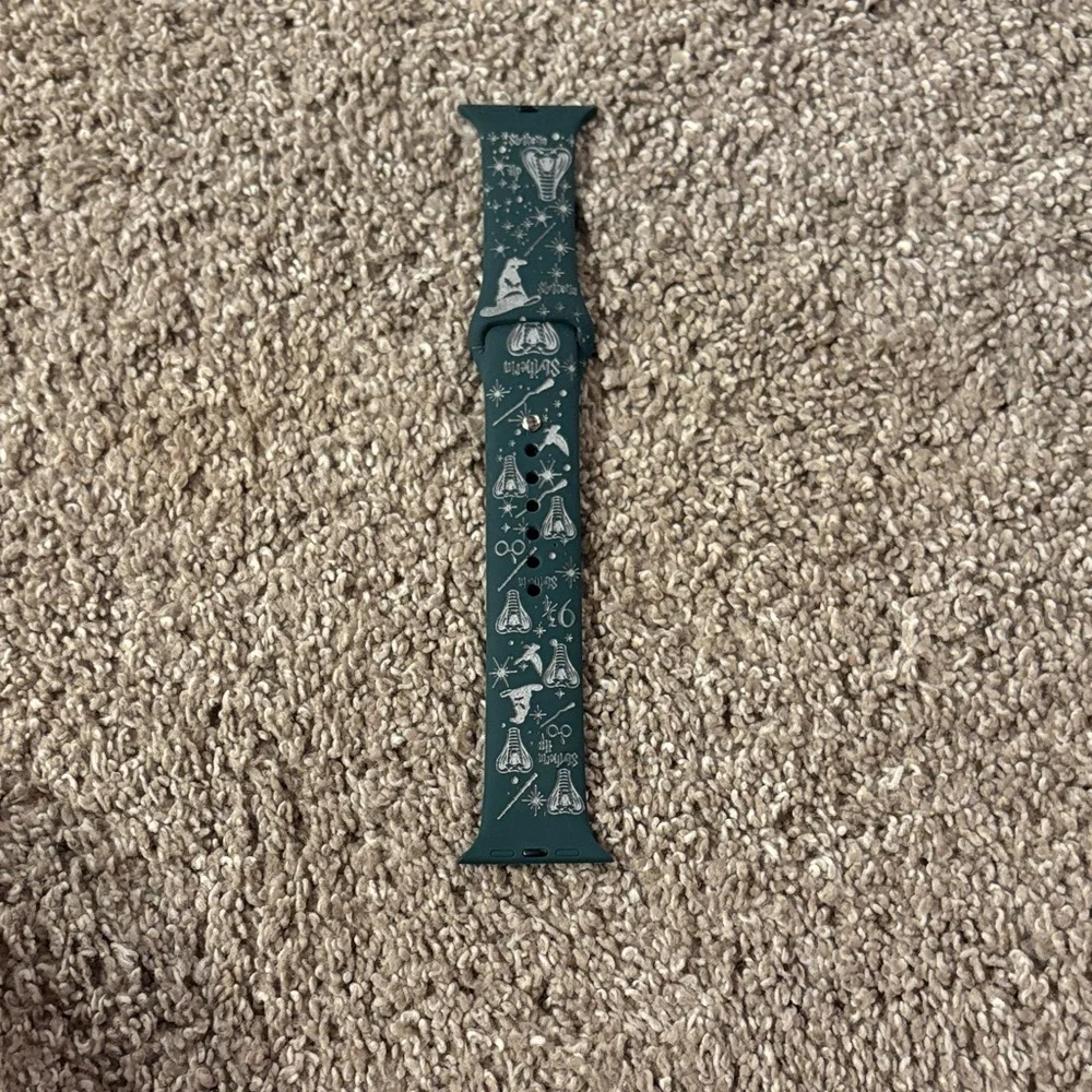 Dark Green Witchcraft-Themed Silicone Apple Watch Band